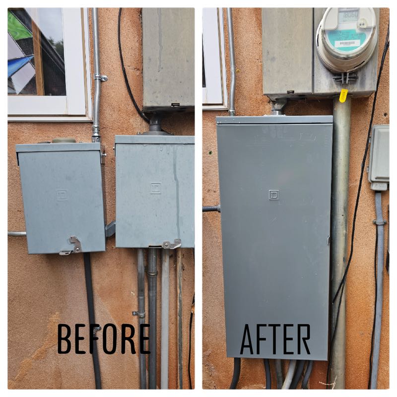 Electrical panel upgrade, before and after